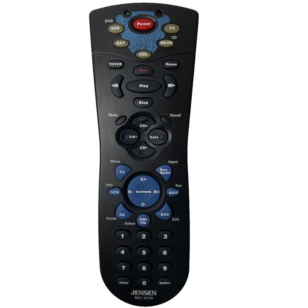 Jensen SC-570 Universal Home Theater Remote Control Black